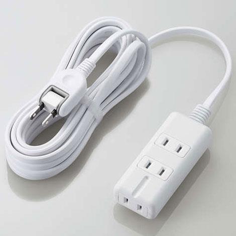 エレコム(ELECOM) T-KM01-2350WH ホワイト 雷ガード付磁石タップ 延長コード 2ピン 3個口 5m
