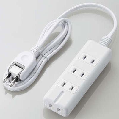 エレコム(ELECOM) T-KM01-2410WH(ホワイト) 雷ガード付磁石タップ 延長コード 2ピン 4個口 1m