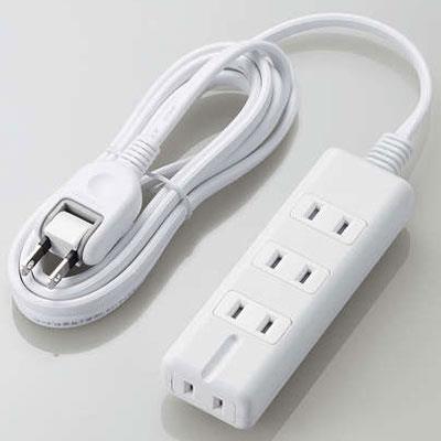 エレコム(ELECOM) T-KM01-2420WH(ホワイト) 雷ガード付磁石タップ 延長コード 2ピン 4個口 2m