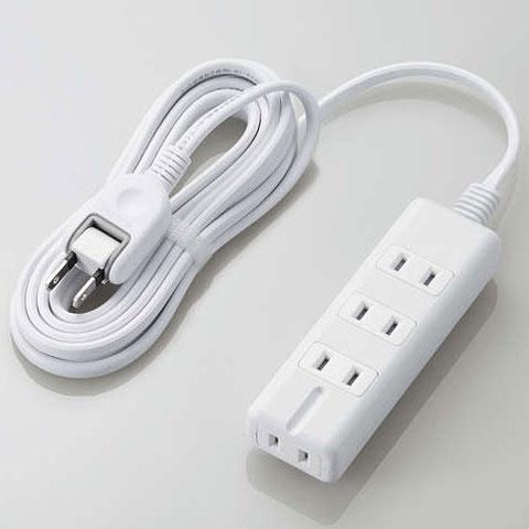 エレコム(ELECOM) T-KM01-2430WH(ホワイト) 雷ガード付磁石タップ 延長コード 2ピン 4個口 3m