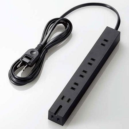 エレコム(ELECOM) T-KM01-2620BK ブラック スタンダード雷/超強力タップ 延長コード 2ピン 6個口 2m