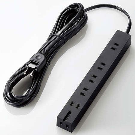 エレコム(ELECOM) T-KM01-2650BK ブラック スタンダード雷/超強力タップ 延長コード 2ピン 6個口 5m