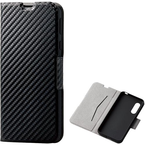 エレコム(ELECOM) PM-AQS3PLFUCB ｶｰﾎﾞﾝ調 ﾌﾞﾗｯｸ AQUOS sense3 / lite / Android One S7用 ｿﾌﾄﾚｻﾞｰｹｰｽ