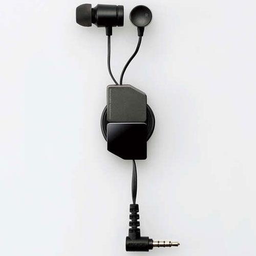 エレコム(ELECOM) EHP-FR10CMBK ブラック マイク付き巻取りイヤホン