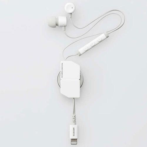 エレコム(ELECOM) EHP-LFR10CMWH(ホワイト) 巻取りイヤホン ハイレゾ対応