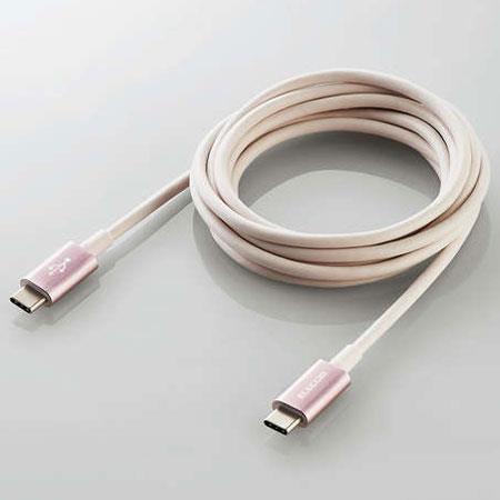 エレコム(ELECOM) MPA-CCPS20PNPN ピンク USB2.0ケーブル C-C PD対応 耐久仕様 2m