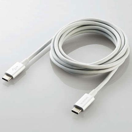エレコム(ELECOM) MPA-CCPS20PNSV(シルバー) USB2.0ケーブル C-C PD対応 耐久仕様 2m