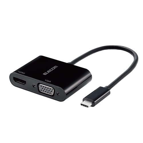 エレコム(ELECOM) AD-CHDMIVGABK ブラック Type-C変換アダプタ HDMI VGA 複製/拡張 最大2画面