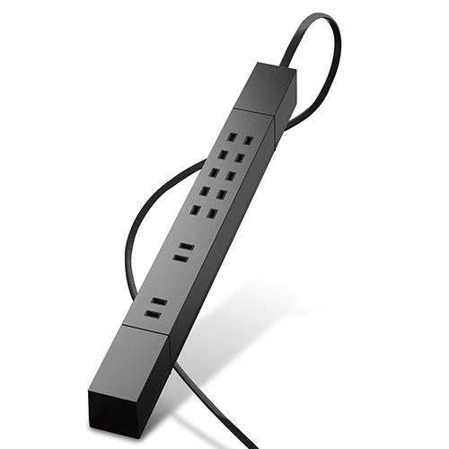 エレコム(ELECOM) ECT-0530BK ブラック 高機能7口タップ 雷ガードタップ 延長コード 2ピン 7口 3m