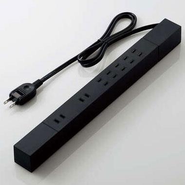 エレコム(ELECOM) T-KF02-2710BK(ブラック) 電源タップ 高機能磁石ありタップ 延長コード 2ピン 7口 1m