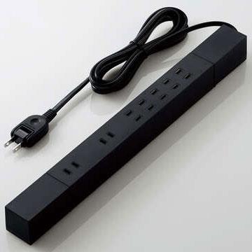 エレコム(ELECOM) T-KF02-2720BK ブラック 電源タップ 高機能磁石ありタップ 延長コード 2ピン 7口 2m