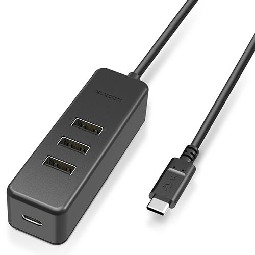 エレコム(ELECOM) U2HC-T431PBK ブラック PD充電対応 USB Type-C HUB USB2.0 30cm