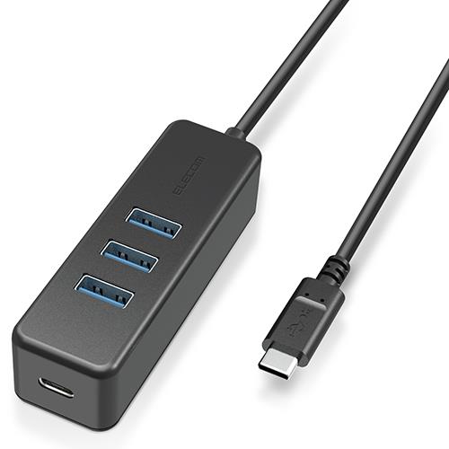 エレコム(ELECOM) U3HC-T431P5BK(ブラック) PD充電対応 USB Type-C HUB(USB3.1Gen1) 30cm