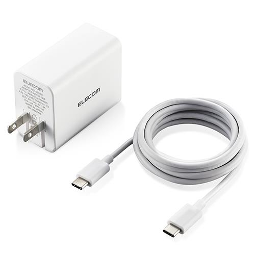 エレコム(ELECOM) ACDC-PD1460WH ホワイト GaN PD対応 USB AC充電器 2m