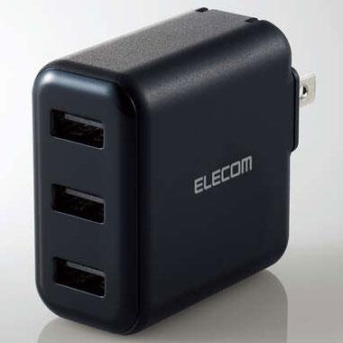 エレコム(ELECOM) MPA-ACU12BK ブラック AC充電器 3.6A/Aポート×3
