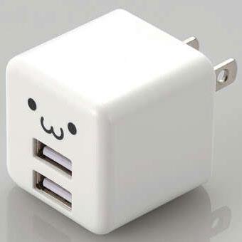 エレコム(ELECOM) MPA-ACU11WF ホワイトフェイス コンパクトAC充電器 2.4A/Aポート×2