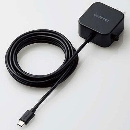 エレコム(ELECOM) MPA-ACC21BK ブラック AC充電器 2.4A/Cケーブル一体型/2.5m 2.5m