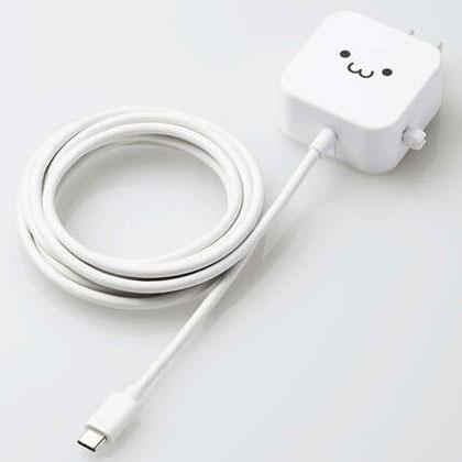エレコム(ELECOM) MPA-ACC21WF ホワイトフェイス AC充電器 2.4A/Cケーブル一体型/2.5m 2.5m