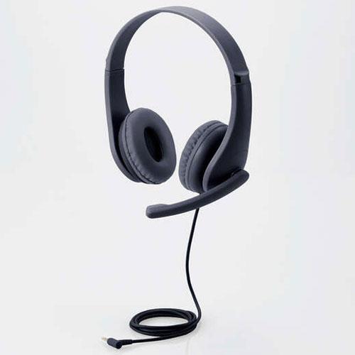 エレコム(ELECOM) HS-KD01TBK ブラック 子ども用ヘッドセット 有線 4極ミニプラグ 両耳 マイクアーム付