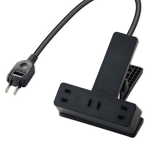 エレコム(ELECOM) T-KF03-2350BK ブラック ほこり防止/雷ガード付タップ 延長コード 2ピン 3個口 5m