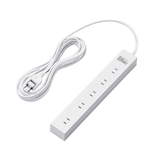 エレコム(ELECOM) ECT-1550WH ホワイト 一括スイッチ付上面5口+側面5口タップ 延長コード 2ピン 5m
