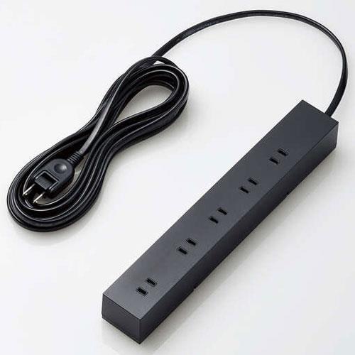 エレコム(ELECOM) T-KF04-21050BK ブラック 延長コード 2ピン 10個口 上面5個口/側面5個口 5m