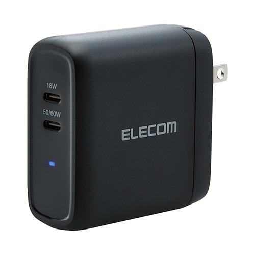 エレコム(ELECOM) MPA-ACCP24BK(ブラック) USB Power DeliveryAC充電器 68W C×2