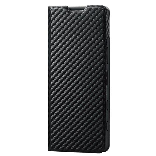 エレコム(ELECOM) PM-X214PLFUCB ｶｰﾎﾞﾝ調ﾌﾞﾗｯｸ SONY Xperia 5 III用 ソフトレザーケース 薄型 磁石付