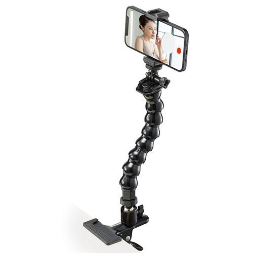 エレコム(ELECOM) P-STSRSGNCPBK ブラック グースネッククリップマウント 5.0～6.5ｲﾝﾁｽﾏｰﾄﾌｫﾝ用