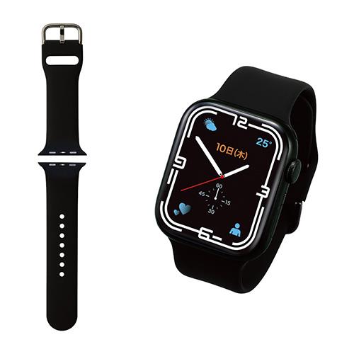 エレコム(ELECOM) AW-45BDSCBK ブラック Apple Watch用シリコンバンド 45/44/42mm