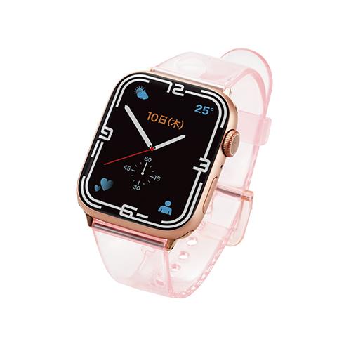 エレコム(ELECOM) AW-45BDUCPNC クリアピンク Apple Watch用クリアバンド 45/44/42mm