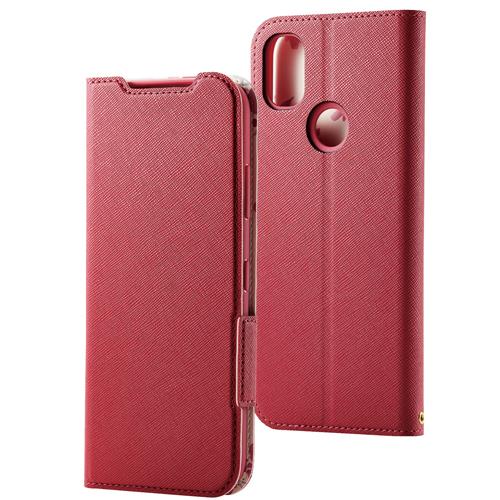 エレコム(ELECOM) PM-K211PLFUJPND(ピンク) あんしんスマホ(KY-51B) 用 ｿﾌﾄﾚｻﾞｰｹｰｽ 薄型 磁石付 ﾌﾗﾜｰｽﾞ