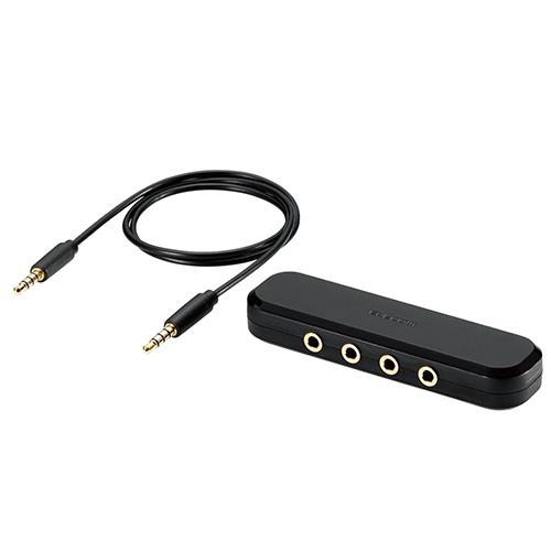 エレコム(ELECOM) EHP-35AD03BK ブラック ｲﾔﾎﾝｼﾞｬｯｸ オーディオ分配アダプター 3分配 4極 φ3.5/0.5m