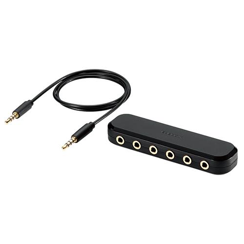 エレコム(ELECOM) EHP-35AD05BK(ブラック) ｲﾔﾎﾝｼﾞｬｯｸ オーディオ分配アダプター 5分配 4極 φ3.5/0.5m