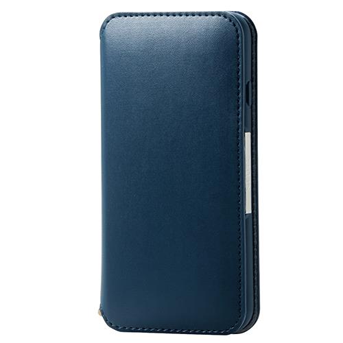 エレコム(ELECOM) PM-A22SPLFY2NV ネイビー iPhone SE 第3世代 /SE 第2世代 /8/7用 ﾚｻﾞｰｹｰｽ 手帳型
