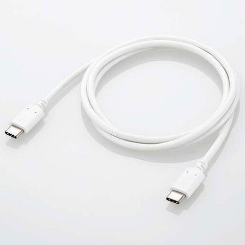 エレコム(ELECOM) U2C-CC5PC10NWH(ﾎﾜｲﾄ) USB2.0ケーブル 認証品 USB Type-C(TM) to USB Type-C(TM) 1m