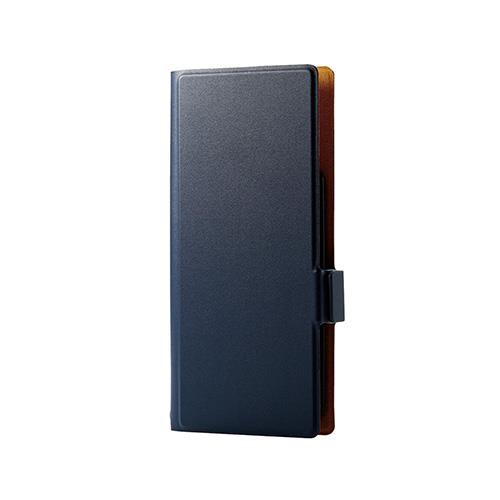 エレコム(ELECOM) P-05PLFUSBU ネイビー スマートフォン用マルチカバー 薄型 磁石付 Lサイズ