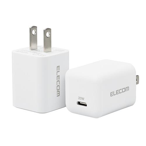 エレコム(ELECOM) MPA-ACCP27WH ホワイト USB 充電器 2個セット PD対応 20W Type-C ×1ポート