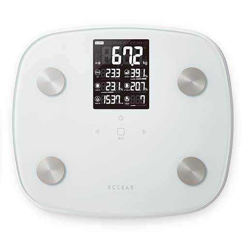 エレコム(ELECOM) HCS-FS05WH ホワイト 体組成計 体重計 大画面 ヘルスメーター 100g単位 単4形乾電池