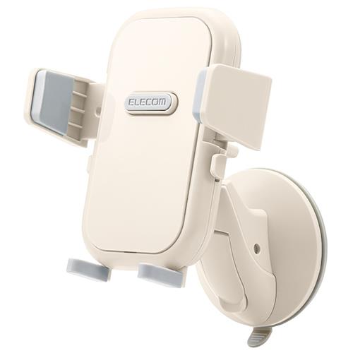 エレコム(ELECOM) HA-STSC01IV アイボリー Android用 スマホスタンド 壁付け 吸盤式 角度調節可