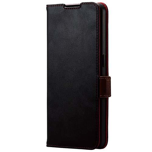 エレコム(ELECOM) PM-O221PLFYBK ブラック OPPO Reno7 A OPG04 用 ソフトレザーケース 手帳型 磁石