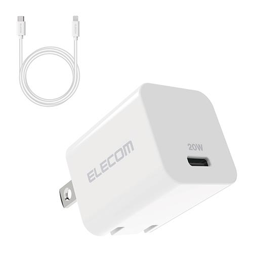 エレコム(ELECOM) MPA-ACLP04WH(ﾎﾜｲﾄ) USB Power Delivery3.0対応 USB Type-C 充電器 ケーブル付属1.5m