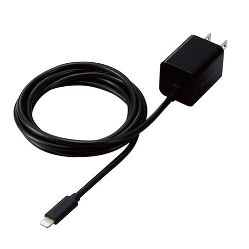 エレコム(ELECOM) MPA-ACLP05BK(ブラック) USB Power Delivery3.0対応 Lightningケーブル一体型充電器 1.5m