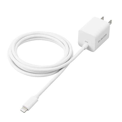 エレコム(ELECOM) MPA-ACLP05WH(ホワイト) USB Power Delivery3.0対応 Lightningケーブル一体型充電器 1.5m