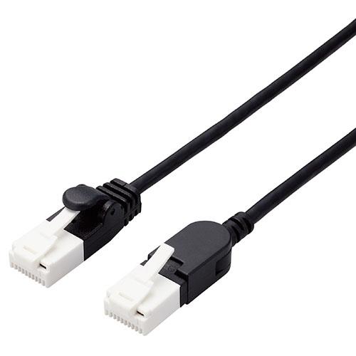 エレコム(ELECOM) LD-GPATSW-BK10(ﾌﾞﾗｯｸ) スイングコネクター LANケーブル(Cat6A準拠) 1m ツメ折れ防止