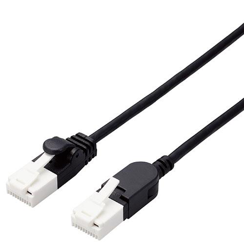 エレコム(ELECOM) LD-GPATSW-BK20 ﾌﾞﾗｯｸ スイングコネクター LANケーブル Cat6A準拠 2m ツメ折れ防止
