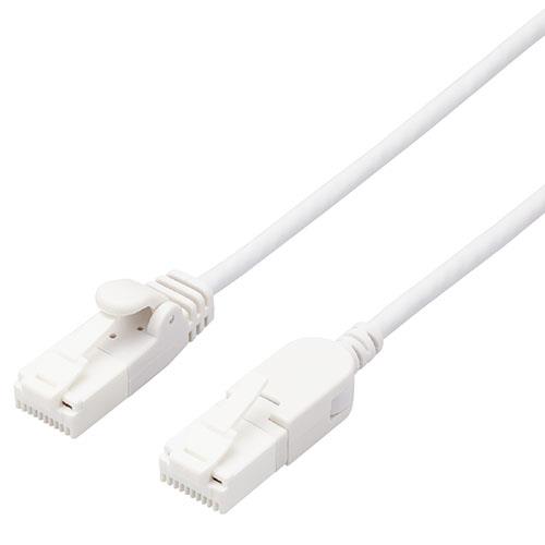 エレコム(ELECOM) LD-GPATSW-WH50(ﾎﾜｲﾄ) スイングコネクター LANケーブル(Cat6A準拠) 5m ツメ折れ防止