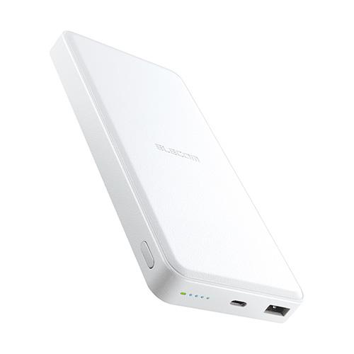 エレコム(ELECOM) DE-C39-12000WH(ホワイト) リン酸鉄モバイルバッテリー(12000mAh/PD20W/C×1＋A×1)