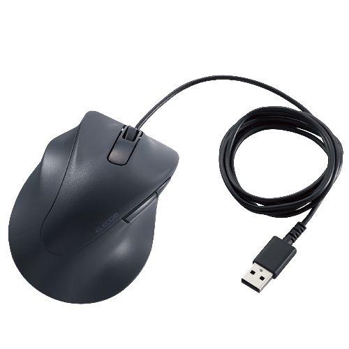 エレコム(ELECOM) M-XGM31UBSKBK ブラック 静音 有線マウス EX-G 5ボタン Mサイズ 左手用