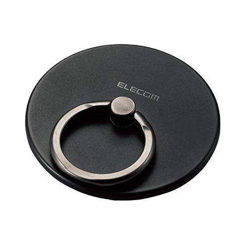 エレコム(ELECOM) P-STRMKMSLBK(ブラック) スマートフォン対応 マグネットリング 薄型 耐荷重約800g